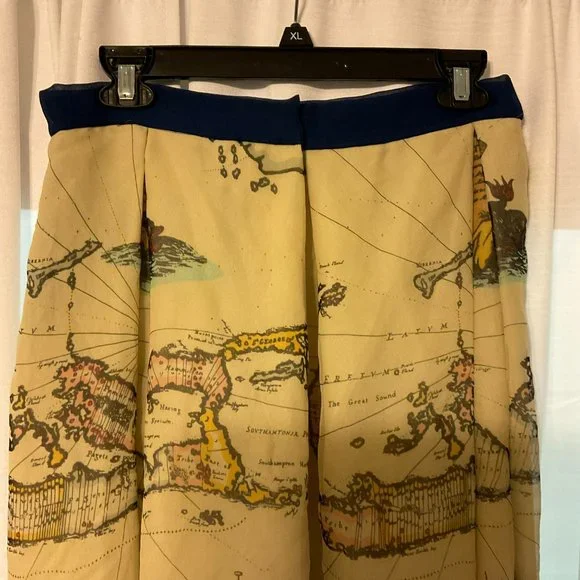 Vintage Map Print Skirt - Picture 7 of 9